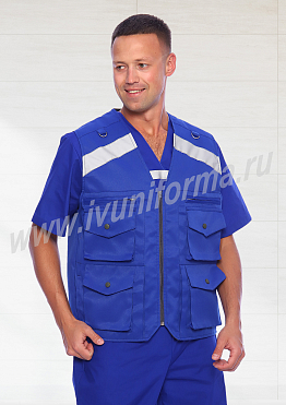 Жилет унисекс на молнии для скорой помощи арт. СП-06-03-ТВ